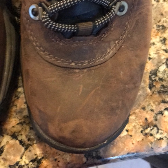 MENs Brown Leather Timberland Hiking Boots - Picture 2 of 7